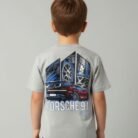 porsche 911 embossed logo tee with prints at back