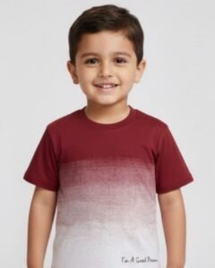 boys' ombré "good person" graphic tee – burgundy & white
