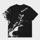 black loop knit t shirt with butterfly prints for kids