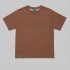 porsche 911 embossed logo tee with prints at back brown