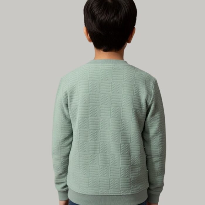boys' zeron "metric" textured v neck sweat shirt – sage green