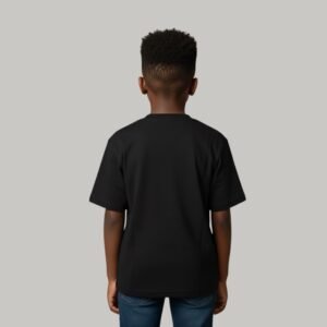 black loop knit t shirt with butterfly prints for kids
