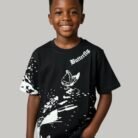 black loop knit t shirt with butterfly prints for kids