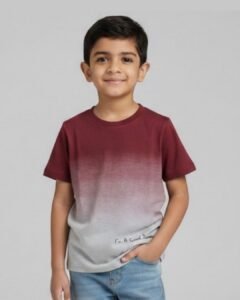 ombré "good person" graphic tee – burgundy for young boys