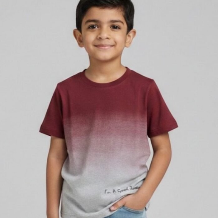 ombré "good person" graphic tee – burgundy for young boys