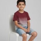 ombré "good person" graphic tee – burgundy for young boys