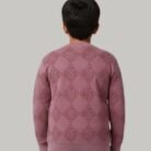 boys' textured diamond v neck terry sweatshirt – dusty rose