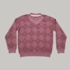 boys' textured diamond v neck terry sweatshirt – dusty rose