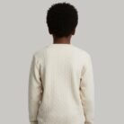 off white diamond cable knit v neck sweat shirt