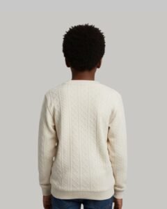 off white diamond cable knit v neck sweat shirt