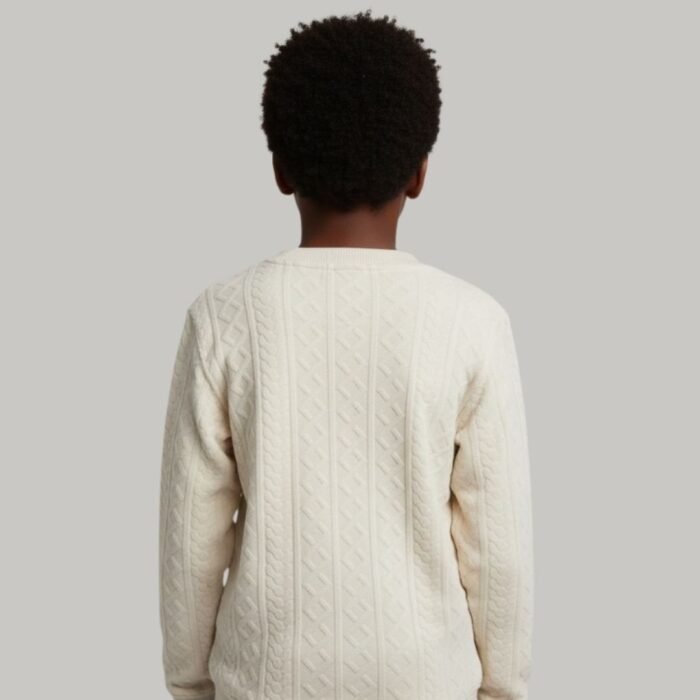 off white diamond cable knit v neck sweat shirt