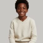 off white diamond cable knit v neck sweat shirt
