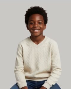 off white diamond cable knit v neck sweat shirt