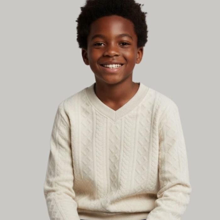 off white diamond cable knit v neck sweat shirt