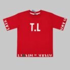 graphic streetwear tee – fire red