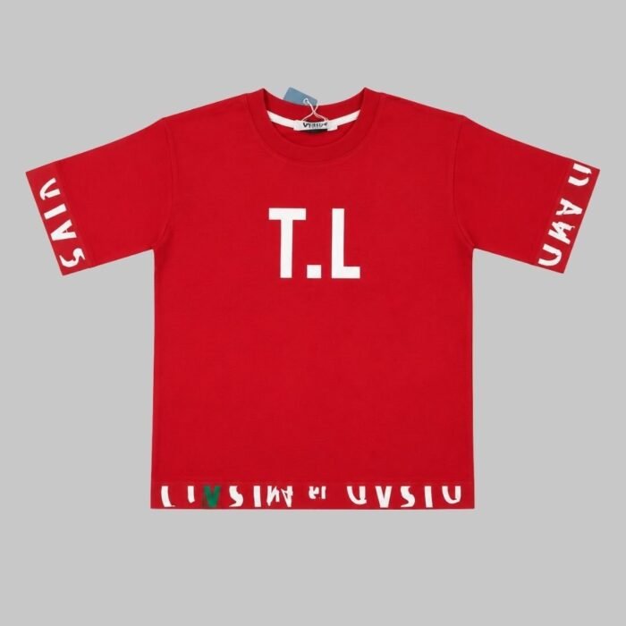 graphic streetwear tee – fire red