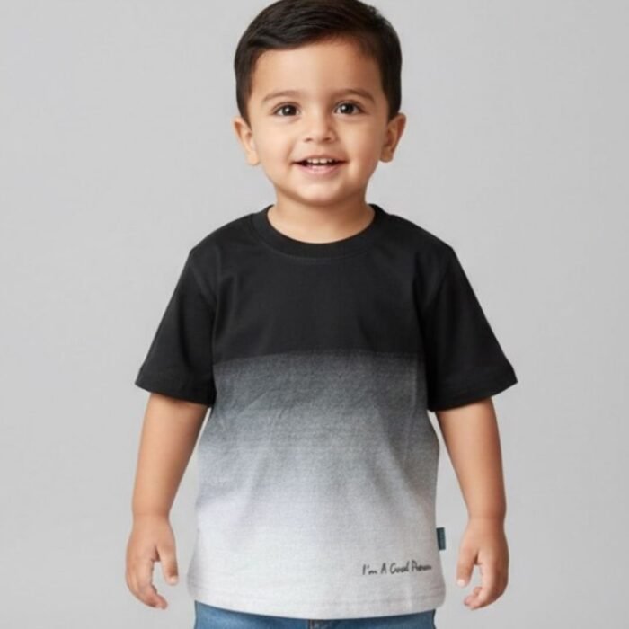 ombré "good person" graphic tee – black