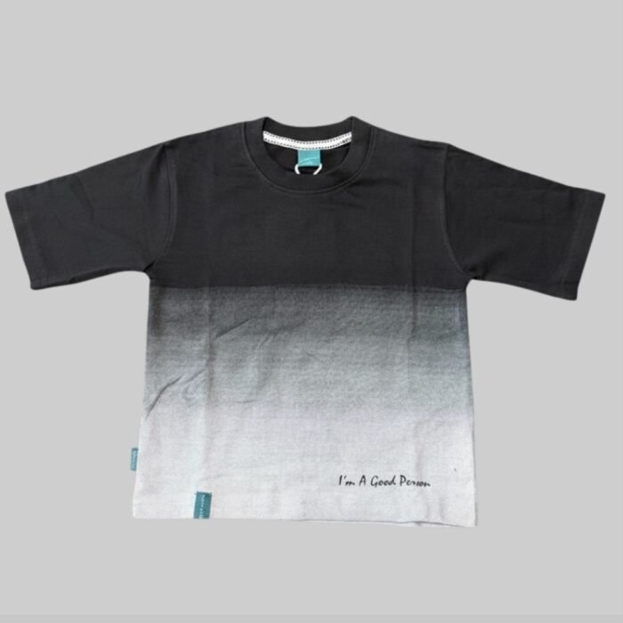 ombré "good person" graphic tee – black