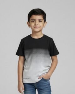 ombré "good person" graphic tee for young boys – black
