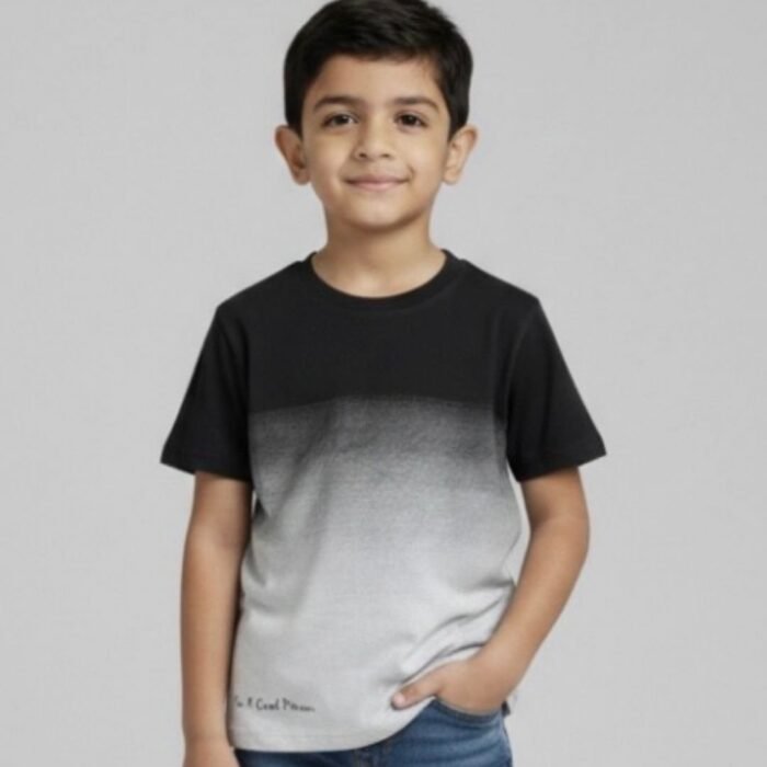 ombré "good person" graphic tee for young boys – black
