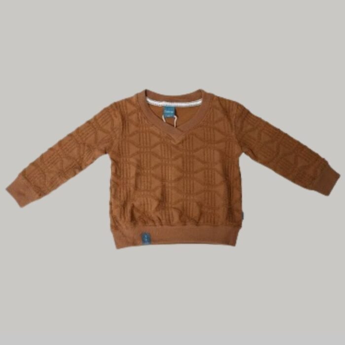 camel coast quilted v neck sweatshirt