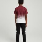 burgundy spray paint loop knit t shirt for kids