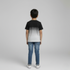 black spray painted loop knit t shirt for kids