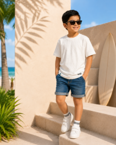 light blue embossed t shirt for toddlers