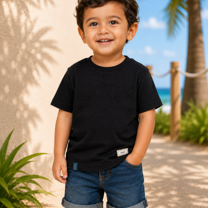 light blue embossed t shirt for toddlers