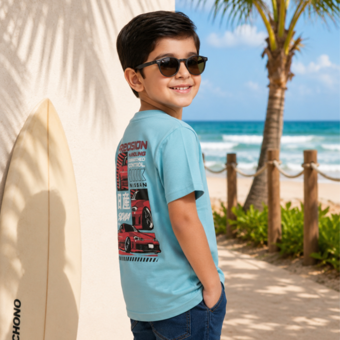 light blue embossed t shirt for toddlers