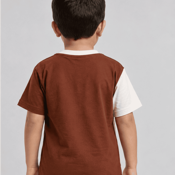 brown loop knit multi colored t shirt for toddler