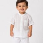 white mandarin collar shirt for toddlers
