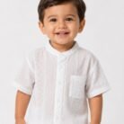 white mandarin collar shirt for toddlers