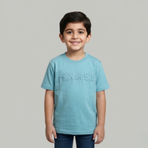 light blue embossed t shirt for toddlers