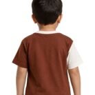 brown loop knit multi colored t shirt for toddler