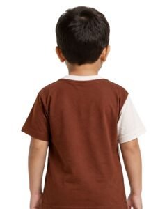 brown loop knit multi colored t shirt for toddler