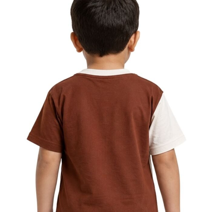 brown loop knit multi colored t shirt for toddler
