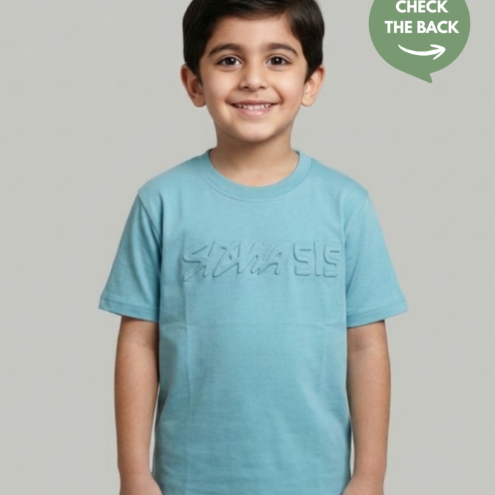 light blue embossed t shirt for toddlers