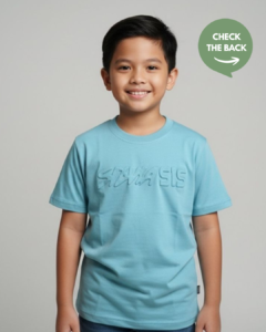 light blue embossed t shirt for toddlers