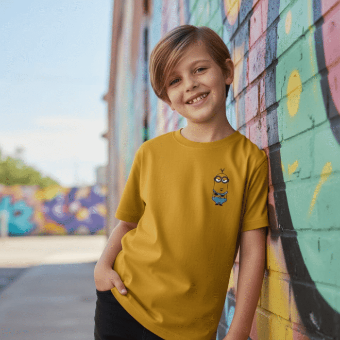 mustard spongebob graphic t shirt for boys mustard spongebob graphic t shirt for boys